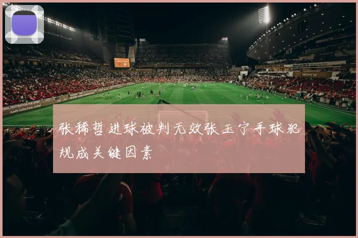 张稀哲进球被判无效张玉宁手球犯规成关键因素